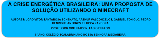 CRISE ENERGÉTICA BRASILEIRA: UMA PROPOSTA DE SOLUÇÃO UTILIZANDO O JOGO MINECRAFT